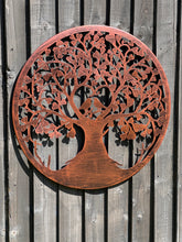 Laden Sie das Bild in den Galerie-Viewer, Handmade tree of life with heart and lovebirds bronze effect 60cm wall art suitable for indoors/outdoors anniversary/birthday gift - Marissa's Garden & Gift