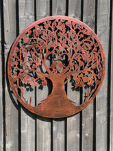 Load image into Gallery viewer, Handmade tree of life with heart and lovebirds bronze effect 60cm wall art suitable for indoors/outdoors anniversary/birthday gift - Marissa's Garden & Gift