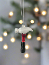 Load image into Gallery viewer, Glass Christmas tool hammer Christmas bauble tree hanging decoration/christmas/seasonal/ glass hanging item - Marissa's Garden & Gift