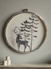 Indlæs billede til gallerivisning Handmade reindeer and tree silver wall art for indoors/outdoors 30 x 1 x 32cm - Marissa's Garden & Gift