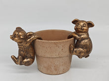 Load image into Gallery viewer, Polyresin pair of bronze coloured pigs pot hangers - Marissa's Garden & Gift