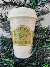 Load image into Gallery viewer, Coffee cup hanging decoration/christmas/seasonal/ glass hanging item - Marissa's Garden & Gift