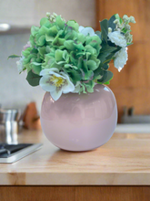 Load image into Gallery viewer, Small handmade rounded pastel pink 20cm bamboo vase - Marissa's Garden & Gift