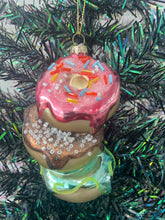 Load image into Gallery viewer, Christmas glass stacking donuts decoration/christmas/seasonal/ glass hanging item - Marissa's Garden & Gift