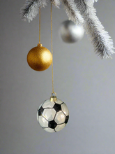 Load image into Gallery viewer, Glass Christmas football Christmas bauble tree hanging decoration/christmas/seasonal/ glass hanging item - Marissa's Garden & Gift
