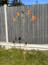 Load image into Gallery viewer, Handmade powder coated robin sculpture rocker and rain catcher standing at 150cm tall - Marissa's Garden & Gift