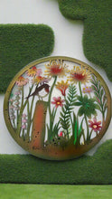 Load image into Gallery viewer, Handmade peeling 60cm wall plaque of coloured robin bird with flowers Plaque, coloured Metal, Garden/indoor Wall Art - Marissa's Garden & Gift