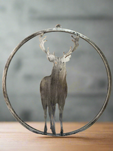 Afbeelding in Gallery-weergave laden, Handmade reindeer silver wall art for indoors/outdoors 30 x 1 x 32cm - Marissa's Garden & Gift