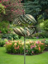 Indlæs billede til gallerivisning Kenwood Burnished Gold Garden Wind Sculpture Spinner - Marissa's Garden & Gift