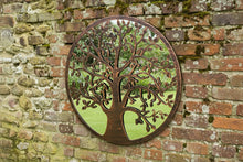Afbeelding in Gallery-weergave laden, Handmade 60cm bronze with black touch metal Wall Plaque with acrylic mirror, colourful Metal, Garden/indoor Wall Art powder coated steel