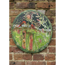 Load image into Gallery viewer, Handmade rusty 60cm wall plaque acrylic mirror of robin birds Tree Wall Plaque, Rusted coloured Metal, Garden/indoor Wall Art with peeling effect - Marissa's Garden & Gift