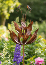 Load image into Gallery viewer, Robins of Sherwood bronze powder coated windsculpture/ windspinner garden ornament - Marissa's Garden & Gift