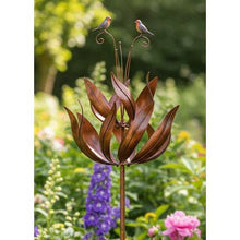 Load image into Gallery viewer, Robins of Sherwood bronze powder coated windsculpture/ windspinner garden ornament - Marissa's Garden & Gift
