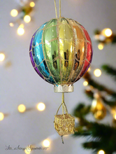 Load image into Gallery viewer, Glass Christmas hot air balloon Christmas bauble tree hanging decoration/christmas/seasonal/ glass hanging item - Marissa's Garden & Gift
