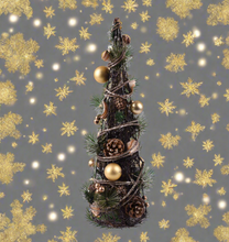 Laden Sie das Bild in den Galerie-Viewer, Handmade Christmas tree ornament with baubles 11 x 11 x 35cm - Marissa's Garden & Gift