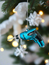 Afbeelding in Gallery-weergave laden, Glass Christmas tool drill Christmas bauble tree hanging decoration/christmas/seasonal/ glass hanging item - Marissa's Garden & Gift