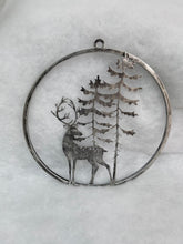 Indlæs billede til gallerivisning Handmade reindeer and tree silver wall art for indoors/outdoors 30 x 1 x 32cm - Marissa's Garden & Gift