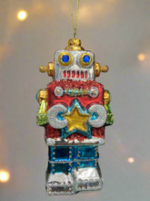 Indlæs billede til gallerivisning Glass Christmas robot Christmas bauble tree hanging decoration/christmas/seasonal/ glass hanging item - Marissa's Garden & Gift