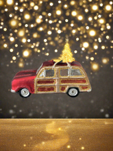 Charger l'image dans la galerie, Glass Christmas truck with christmas tree Christmas bauble tree hanging decoration/christmas/seasonal/ glass hanging item - Marissa's Garden & Gift