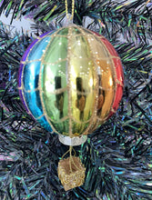 Load image into Gallery viewer, Glass Christmas hot air balloon Christmas bauble tree hanging decoration/christmas/seasonal/ glass hanging item - Marissa's Garden & Gift