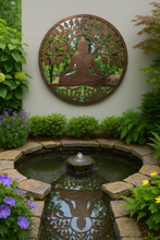 Afbeelding in Gallery-weergave laden, Handmade 60cm bronze with black touch metal Wall Plaque with acrylic mirror, colourful Metal, Garden/indoor Wall Art powder coated steel - Marissa's Garden & Gift