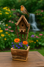Laden Sie das Bild in den Galerie-Viewer, Handmade wooden birdhouse hut with three entrances measuring 16 x 10 x 21cm - Marissa's Garden & Gift
