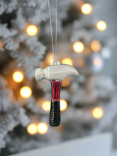 Load image into Gallery viewer, Glass Christmas tool hammer Christmas bauble tree hanging decoration/christmas/seasonal/ glass hanging item - Marissa's Garden & Gift