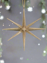 Load image into Gallery viewer, Gold glitter hanging star Christmas bauble tree hanging decoration/christmas/seasonal/ resin hanging item - Marissa's Garden & Gift