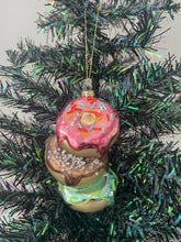 Load image into Gallery viewer, Christmas glass stacking donuts decoration/christmas/seasonal/ glass hanging item - Marissa's Garden & Gift