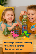 Laden Sie das Bild in den Galerie-Viewer, 98-Piece Magnetic Blocks with Dinosaurs – Educational STEM Building Toy Set - Marissa's Garden & Gift