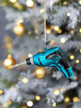 Afbeelding in Gallery-weergave laden, Glass Christmas tool drill Christmas bauble tree hanging decoration/christmas/seasonal/ glass hanging item - Marissa's Garden & Gift