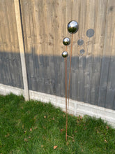 Load image into Gallery viewer, Handmade stainless steel balls rusty poles garden decor,Metal garden decor, metal yard art, outdoor metal decor,metal garden sculpture 138cm - Marissa's Garden & Gift