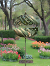 Indlæs billede til gallerivisning Kenwood Burnished Gold Garden Wind Sculpture Spinner - Marissa's Garden & Gift