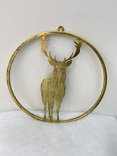 Afbeelding in Gallery-weergave laden, Handmade reindeer gold wall art for indoors/outdoors 30 x 1 x 32cm - Marissa's Garden & Gift
