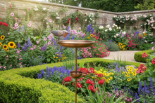 Laden Sie das Bild in den Galerie-Viewer, Robin bird feeder bronze powder coated for garden/outdoor space