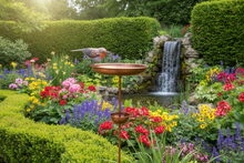 Laden Sie das Bild in den Galerie-Viewer, Robin bird feeder bronze powder coated for garden/outdoor space