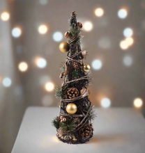 Laden Sie das Bild in den Galerie-Viewer, Handmade Christmas tree ornament with baubles 11 x 11 x 35cm - Marissa's Garden & Gift
