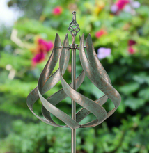 Load image into Gallery viewer, Roseland verdigris garden wind sculpture spinner - Marissa's Garden & Gift