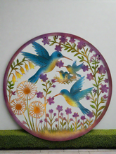 Load image into Gallery viewer, Handmade 60cm Colourful Hummingbird Wall Art – Metal Garden & Home Décor with Flowers and Baby Birds - Marissa's Garden & Gift