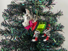 Indlæs billede til gallerivisning Christmas zebra hanging decoration/christmas/seasonal/ glass hanging item - Marissa's Garden & Gift