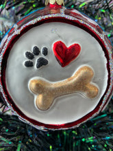 Load image into Gallery viewer, Glass dog bowl Christmas bauble tree hanging decoration/christmas/seasonal/ glass hanging item - Marissa's Garden & Gift