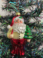 Charger l'image dans la galerie, Glass Christmas tree Santa Claus/Father Christmas Christmas bauble tree hanging decoration/christmas/seasonal/ glass hanging item - Marissa's Garden & Gift
