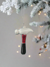 Load image into Gallery viewer, Glass Christmas tool hammer Christmas bauble tree hanging decoration/christmas/seasonal/ glass hanging item - Marissa's Garden & Gift