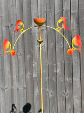 Load image into Gallery viewer, Handmade powder coated robin sculpture rocker and rain catcher standing at 150cm tall - Marissa's Garden & Gift