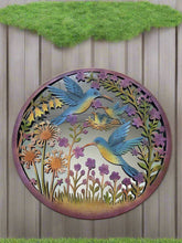 Laden Sie das Bild in den Galerie-Viewer, Handmade rusty 60cm acrylic mirror wall plaque of Robin birds Tree Wall Plaque, Rusted coloured Metal, Garden/indoor Wall Art with peeling effect - Marissa's Garden & Gift