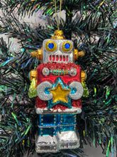 Indlæs billede til gallerivisning Glass Christmas robot Christmas bauble tree hanging decoration/christmas/seasonal/ glass hanging item - Marissa's Garden & Gift