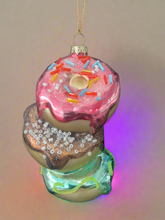Load image into Gallery viewer, Christmas glass stacking donuts decoration/christmas/seasonal/ glass hanging item - Marissa's Garden & Gift