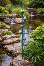 Load image into Gallery viewer, Handmade powder coated poppy’s on a stake 120cm