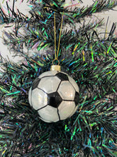 Load image into Gallery viewer, Glass Christmas football Christmas bauble tree hanging decoration/christmas/seasonal/ glass hanging item - Marissa's Garden & Gift