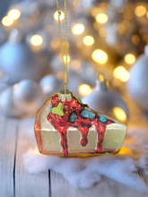 Indlæs billede til gallerivisning Glass Christmas cheesecake Christmas bauble tree hanging decoration/christmas/seasonal/ glass hanging item - Marissa's Garden & Gift
